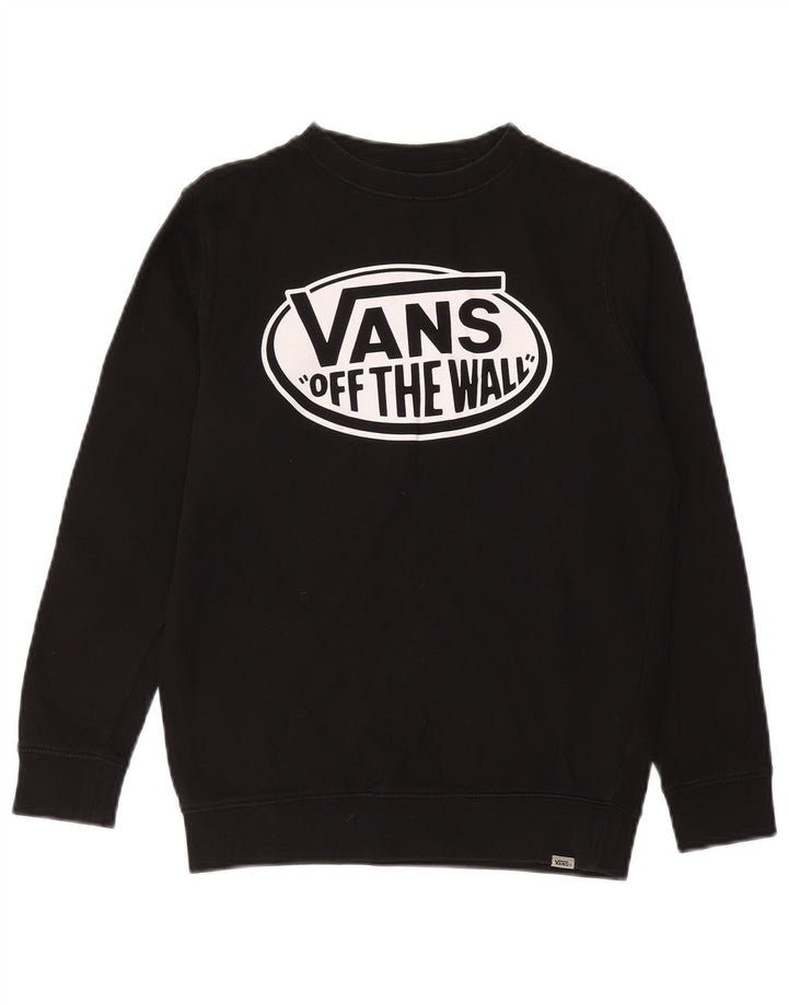 VANS Grafisk Sweatshirt Jumper UK 14 Medium Sort Bomuld