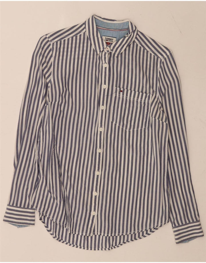 Tommy Hilfiger Dameskjorte UK 10 Small Blue Pinstripe