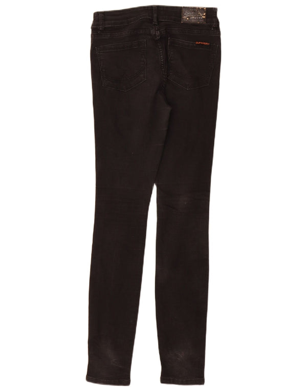 SUPERDRY Skinny Jeans til kvinder W25 L30 Sort bomuld