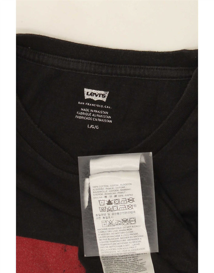 Levi's Herre grafisk T-shirt Top Stor sort bomuld