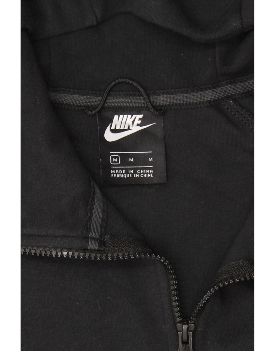 NIKE Womens Zip Hoodie Sweater UK 14 Medium Black Cotton Vintage Nike and Second-Hand Nike from Messina Hembry 