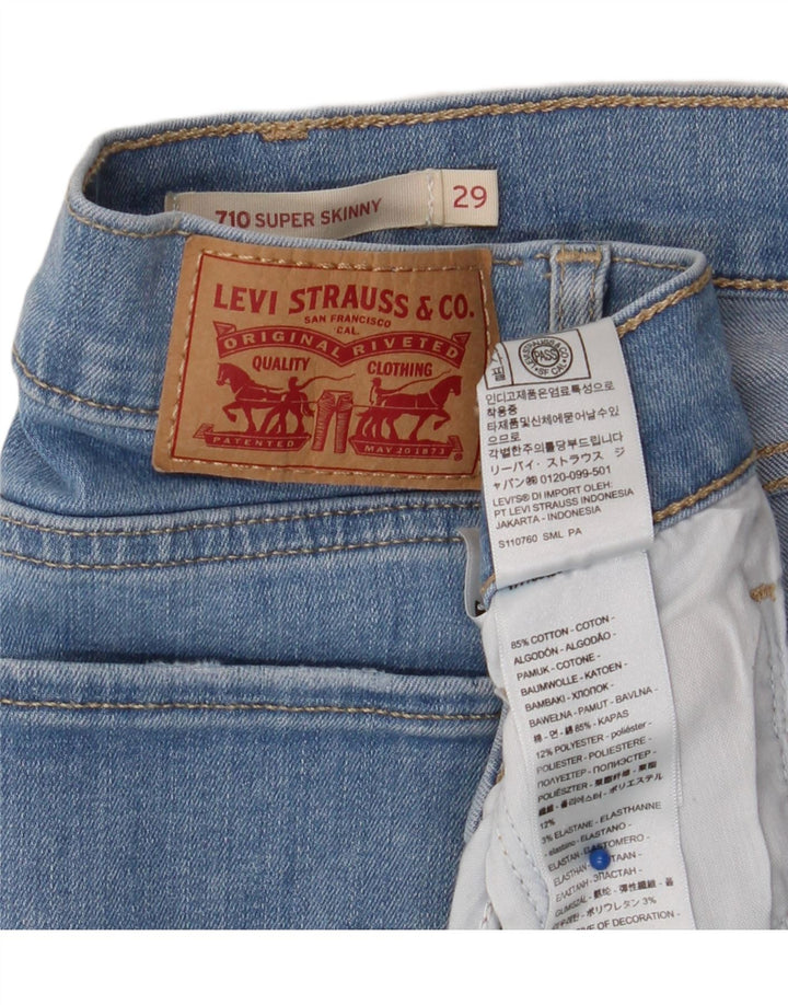 Levi's Dame 710 Super Skinny Jeans W29 L30 Blå Bomuld