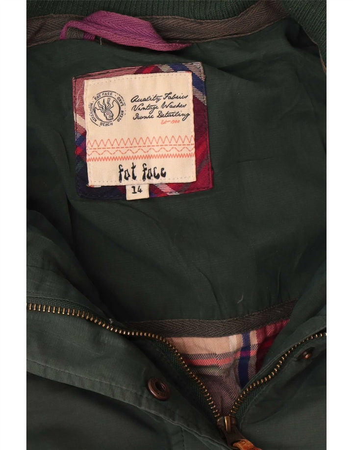 Fat Face Dame Polstret Jakke UK 14 Stor Grøn Polyester