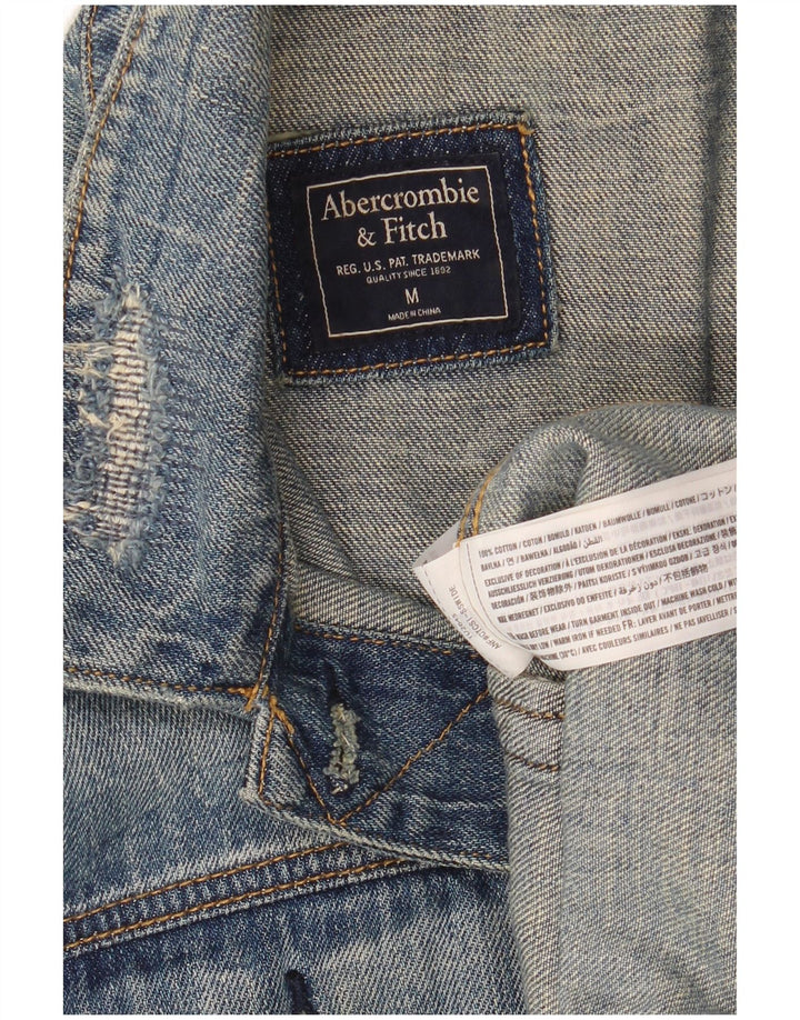 ABERCROMBIE & FITCH Oversized denimjakke til kvinder UK 14 Medium Blue Bomuld