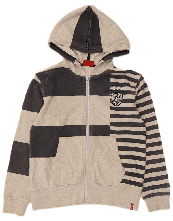 Levi's Boys grafisk hættetrøje med lynlås 7-8 år Grå Colourblock Bomuld