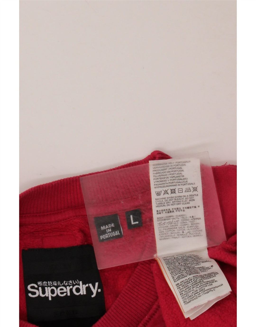 SUPERDRY grafisk sweatshirt til mænd, stor pink bomuld