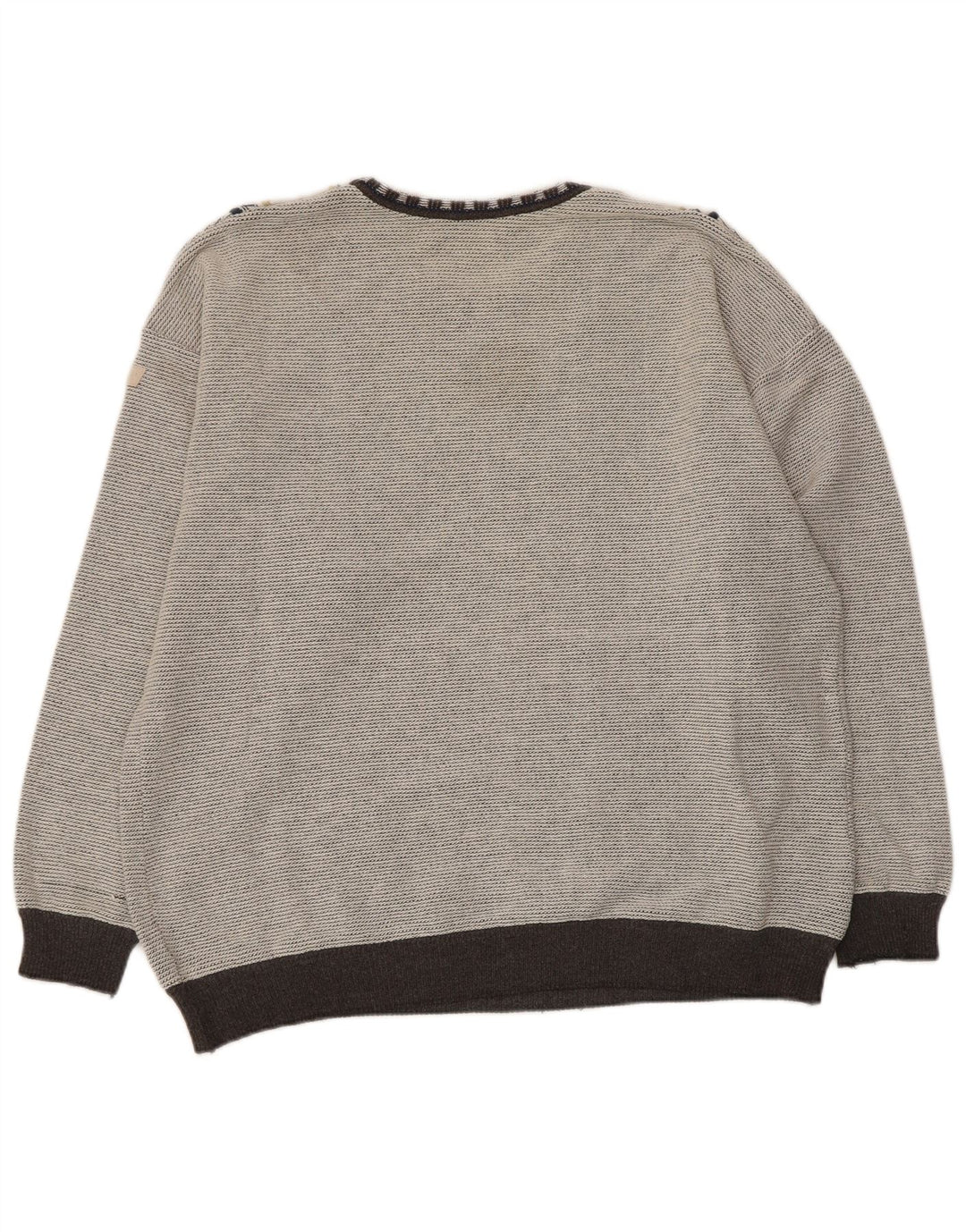 Bueckle Herre Boat Neck Jumper Sweater Stor Grå Geometrisk