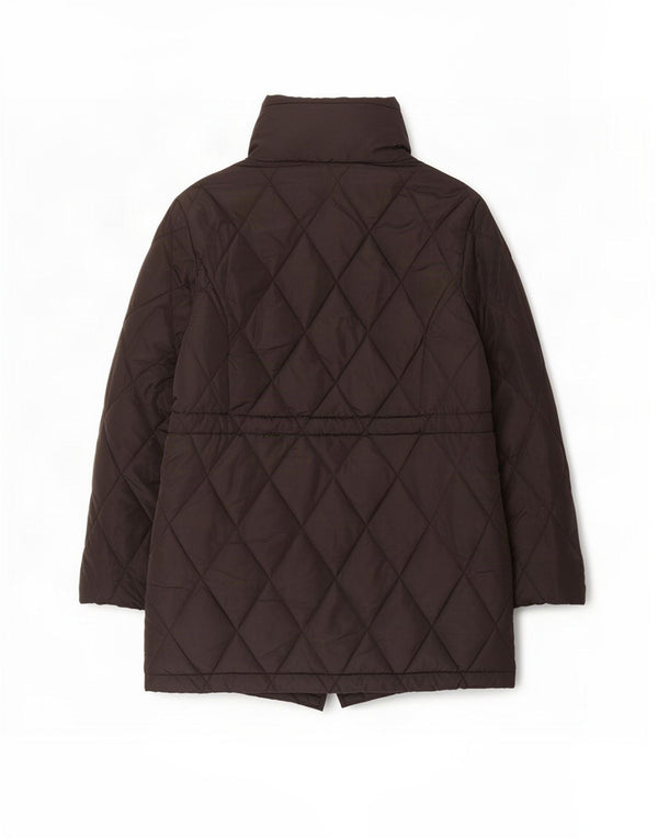 Marks & Spencer Quiltet, polstret frakke til kvinder UK 14 Stor sort polyester