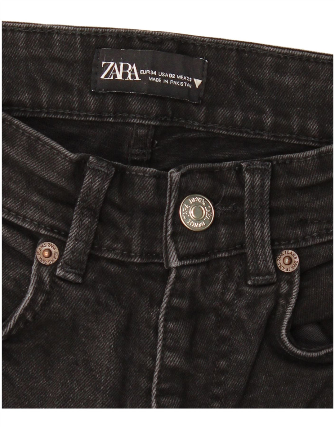 ZARA Dame Bootcut Jeans EU 34 2XS W24 L26 Sort