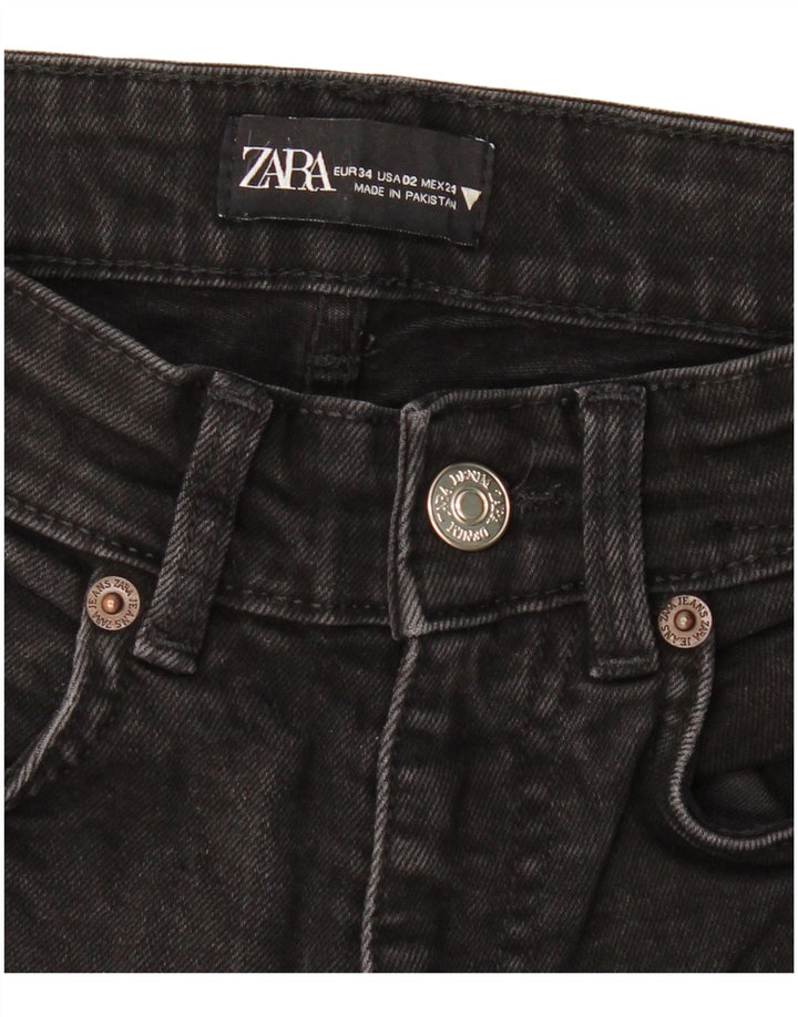 ZARA Dame Bootcut Jeans EU 34 2XS W24 L26 Sort