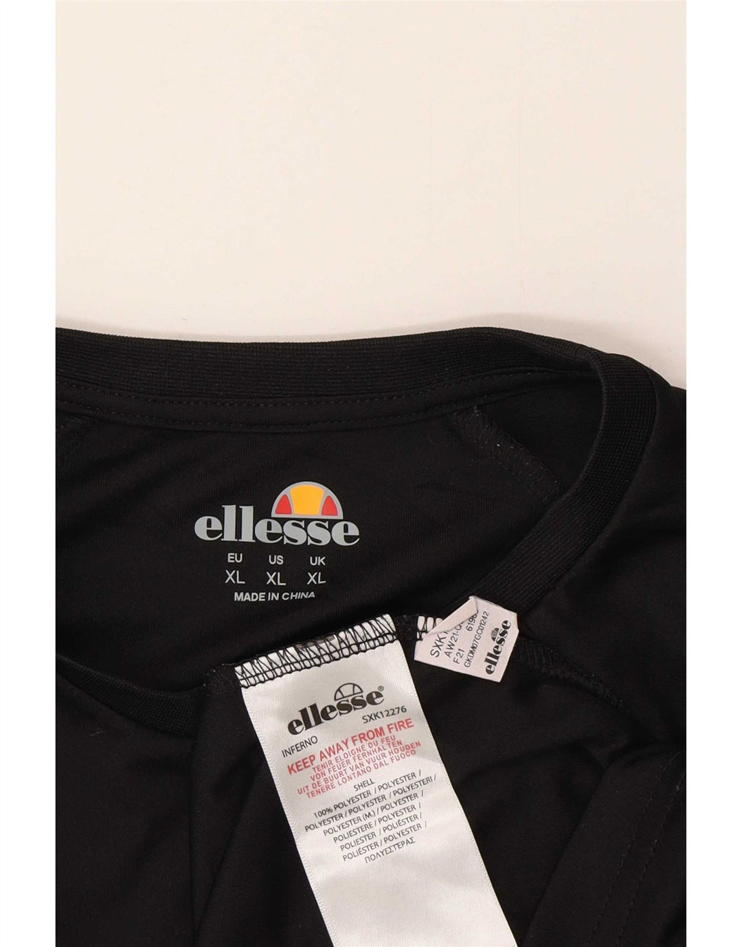 Ellesse Herre T-Shirt Top XL Sort Polyester