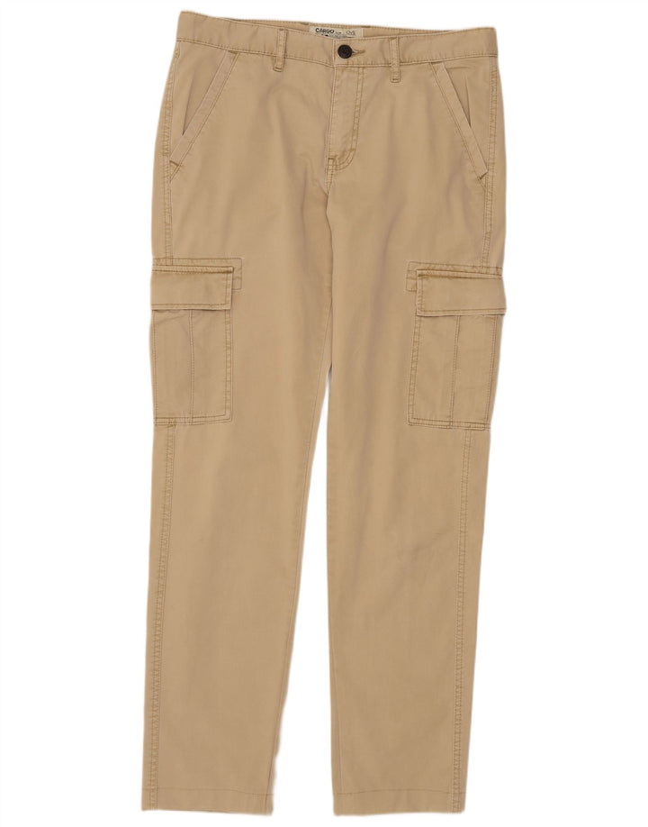 OVS Herre Slim Cargo Bukser IT 48 Medium W34 L32 Beige Bomuld
