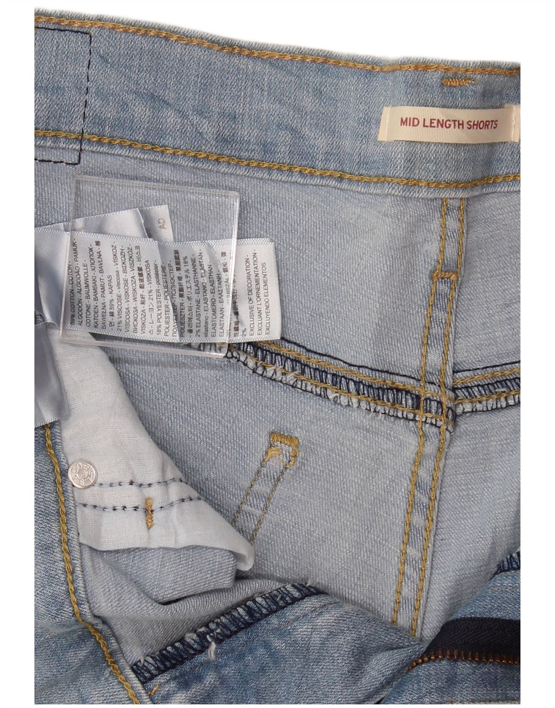 LEVI'S Dame denimshorts W31 mellemblå bomuld