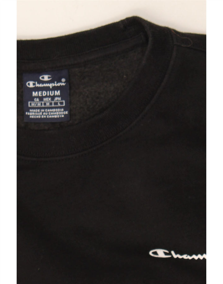 CHAMPION Mens Sweatshirt Jumper Medium Black Cotton Vintage Champion and Second-Hand Champion from Messina Hembry 
