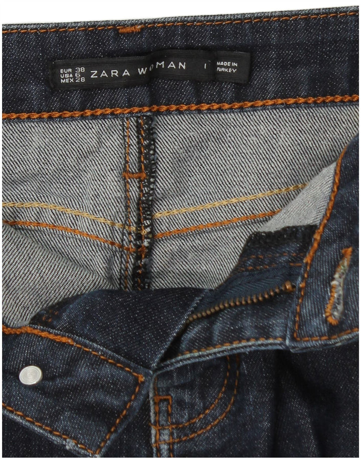 ZARA Dame Denim Nederdel EU 38 Small W28 Navy Blue