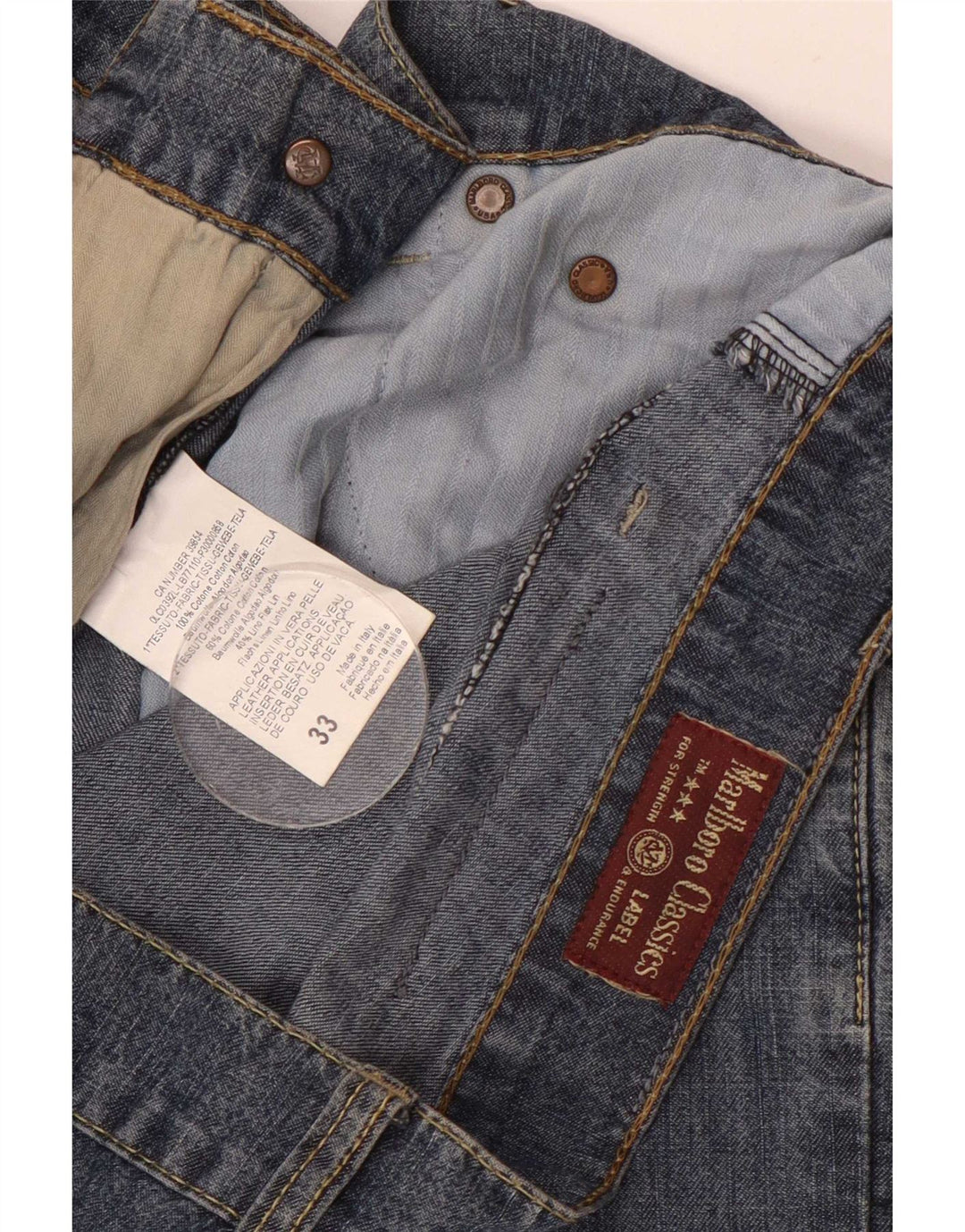 Marlboro Classics Straight Jeans til mænd W33 L32 Blå Bomuld