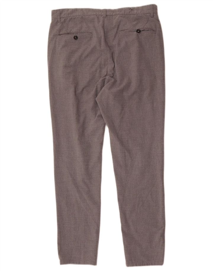 Zara Herre Slim Chino Bukser EU 42 Large W32 L28 Grå Polyester