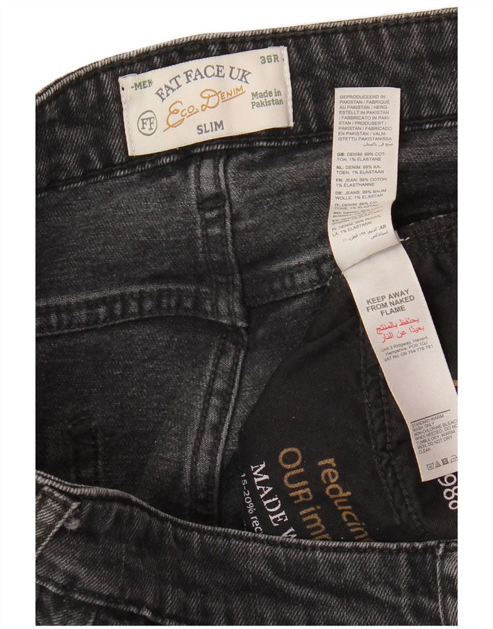 FAT FACE Herre Slim Jeans W36 L31 Grå Bomuld