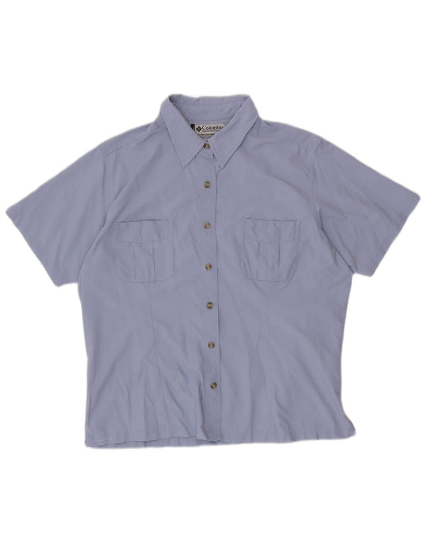 COLUMBIA Kortærmet skjorte til kvinder UK 18 XL Lilla nylon