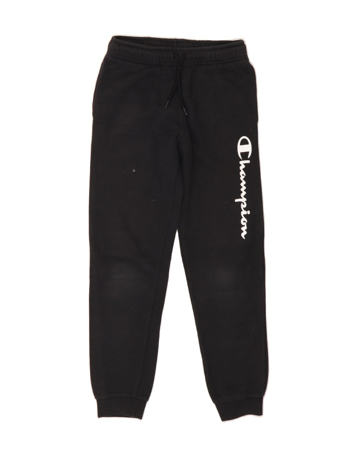 CHAMPION Boys Graphic Tracksuit Trousers Joggers 9-10 Years Medium Black Vintage Champion and Second-Hand Champion from Messina Hembry 