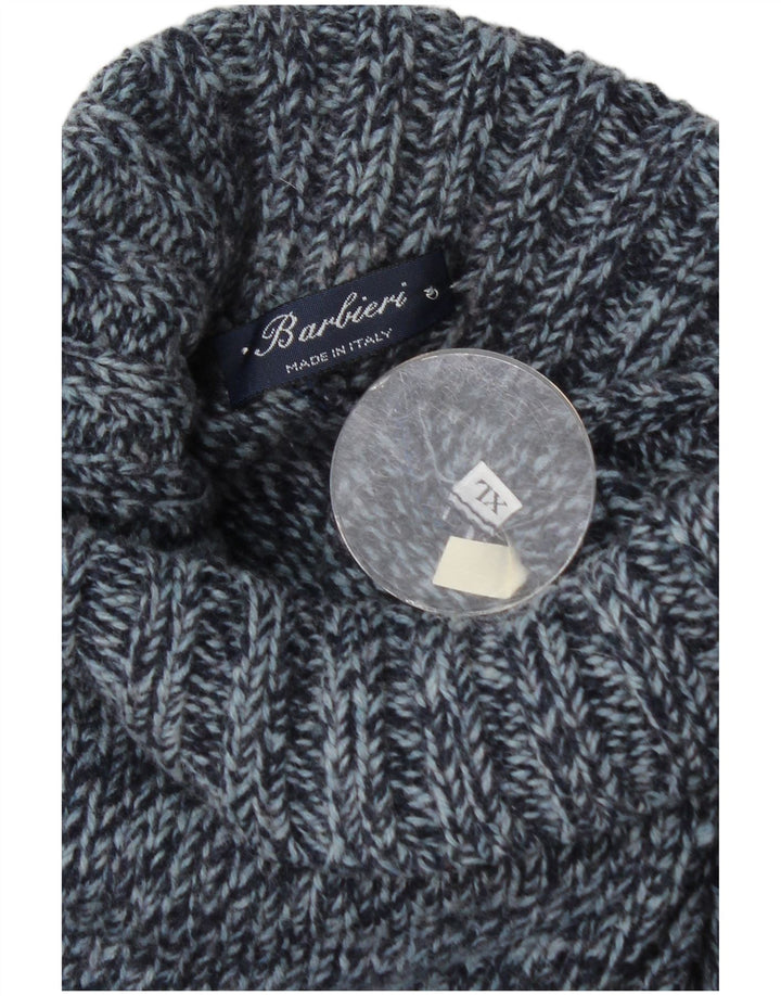 Barbieri Herre rullehals sweater XL marineblå Fair Isle