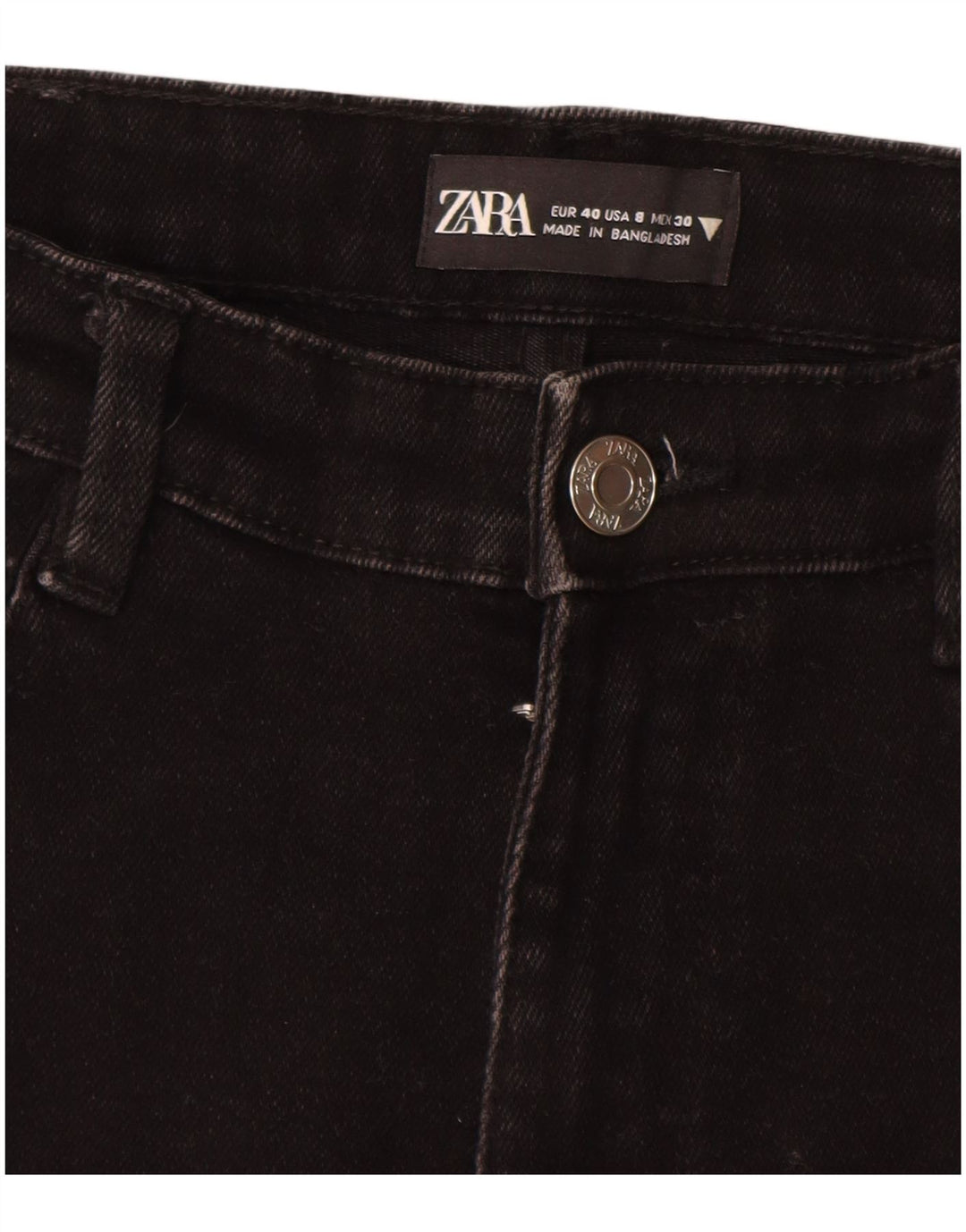 ZARA Womens Crop Slim Jeans EU 40 Medium W30 L25 Sort