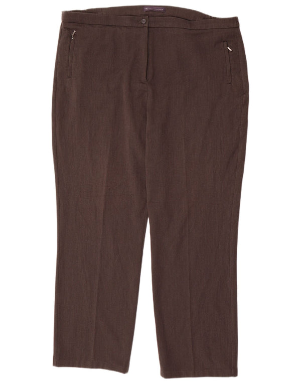 Marks & Spencer Dame Slim Casual Bukser UK 18 XL W38 L29 Grå Polyester