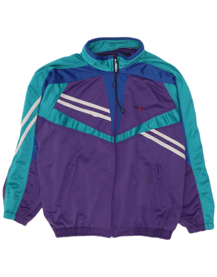 Synchro Træningsdragt til mænd Topjakke Stor lilla Colourblock Polyester