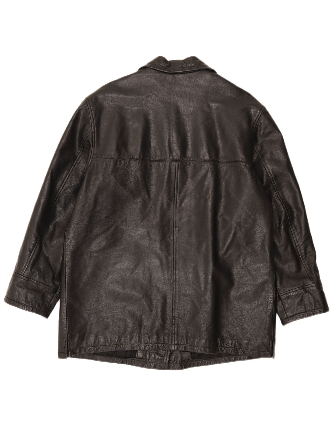 Vintage læderfrakke til kvinder IT 48 XL Sort