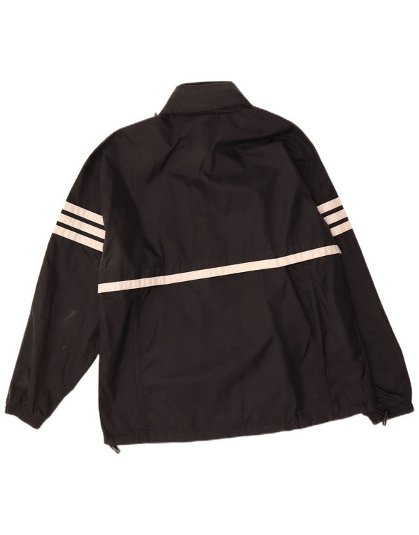 Adidas Regnjakke med hætte til mænd UK 40/42 Medium Black Colourblock Nylon