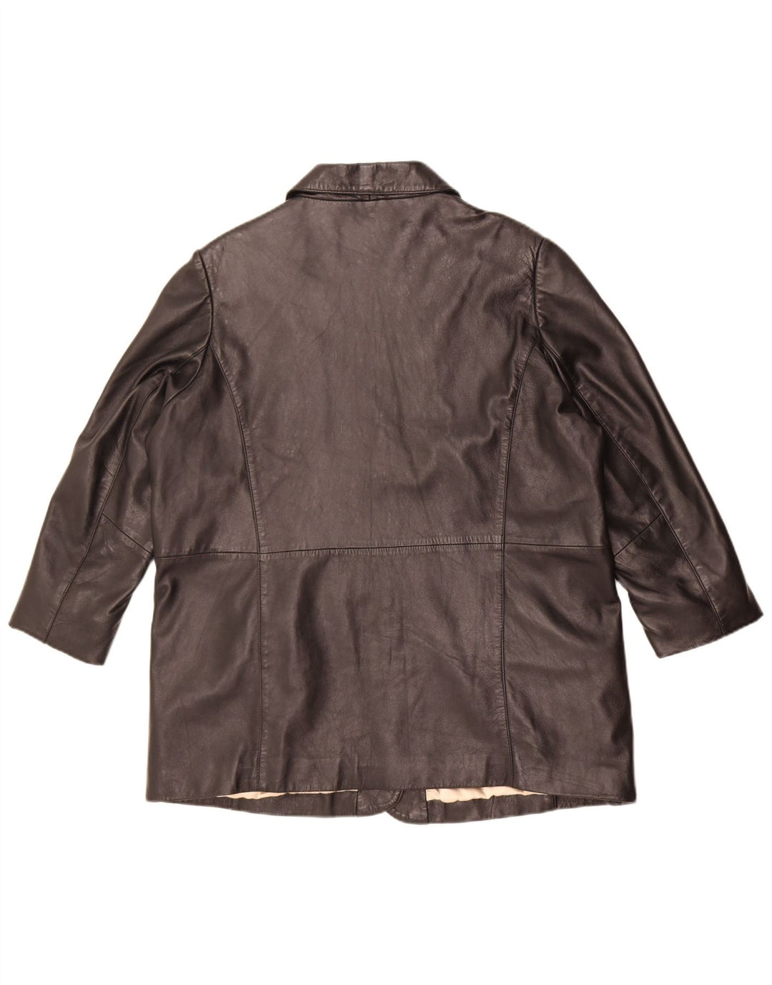 Essence Dame Oversized Læderjakke UK 18/20 XL Sort Læder