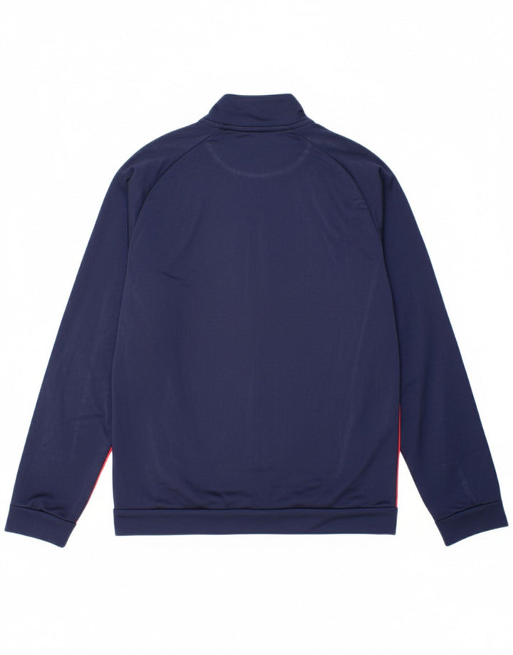 PUMA Boys Graphic Tracksuit Top Jacket 13-14 Years Navy Blue Colourblock