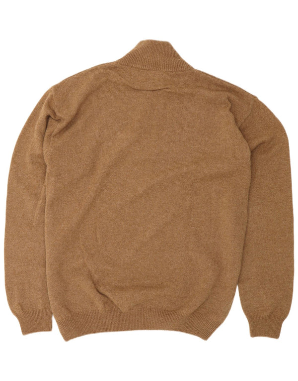 MARLBORO CLASSICS Herre Zip Neck Jumper Sweater 2XL Brun Uld