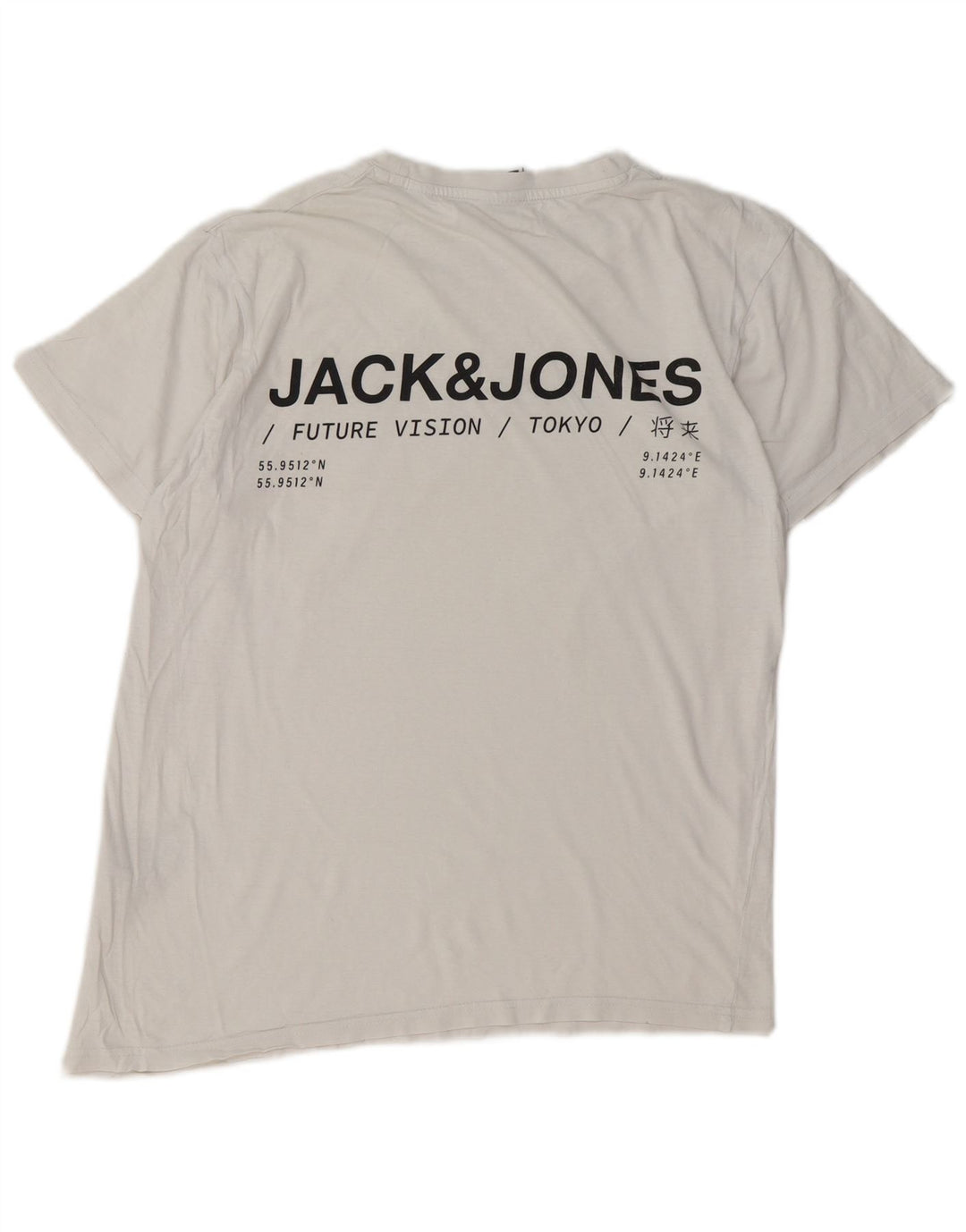 JACK & JONES Herre grafisk T-shirt Top Lille hvid bomuld