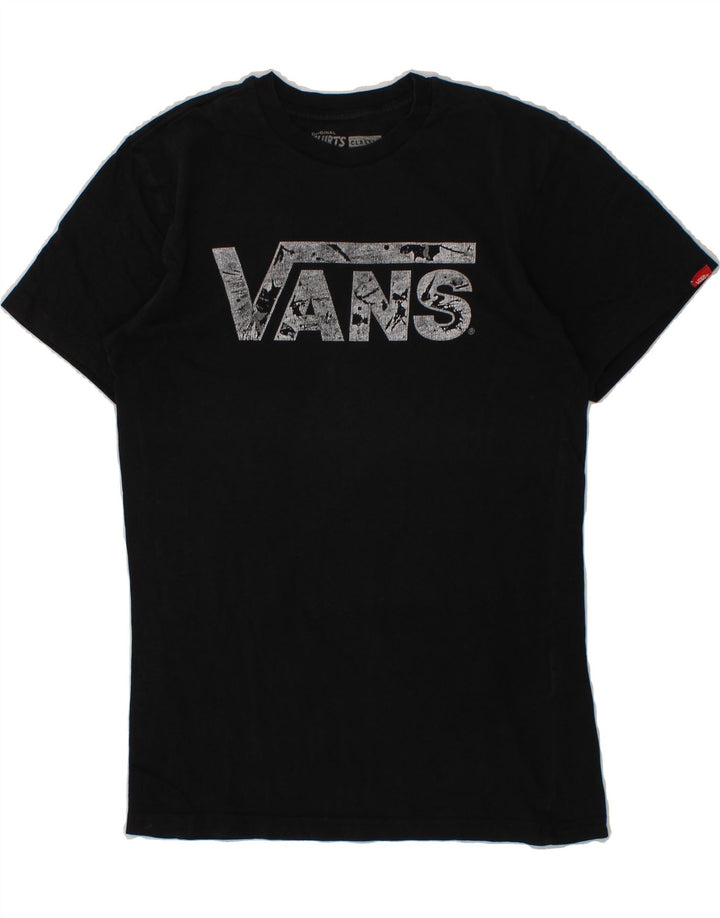 VANS Mens Classic Fit Graphic T-Shirt Top Small Black Vintage Vans and Second-Hand Vans from Messina Hembry 