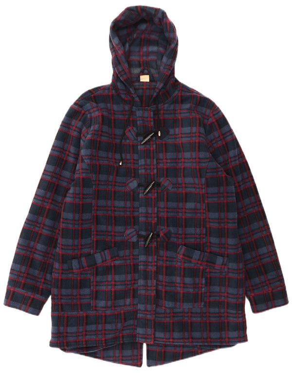 Cotton Traders Dame Hooded Parka Jacket UK 16 Large Navy Blue Check