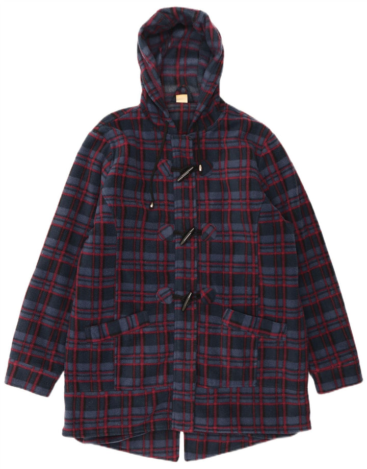 Cotton Traders Dame Hooded Parka Jacket UK 16 Large Navy Blue Check