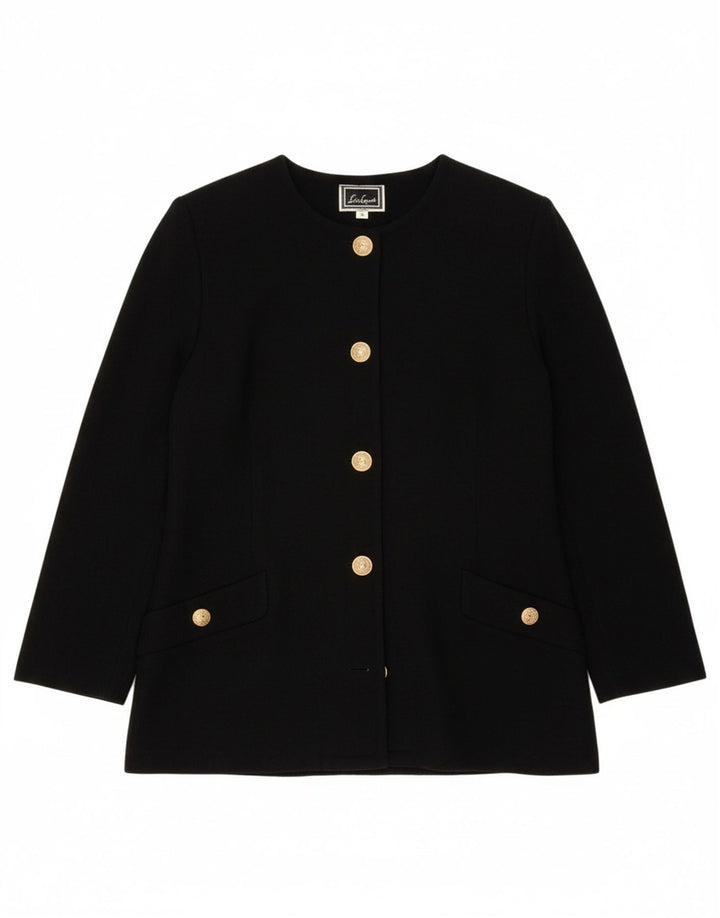 Luisa Spagnoli Dame 5 Button Blazer Jacket UK 12 Medium Black