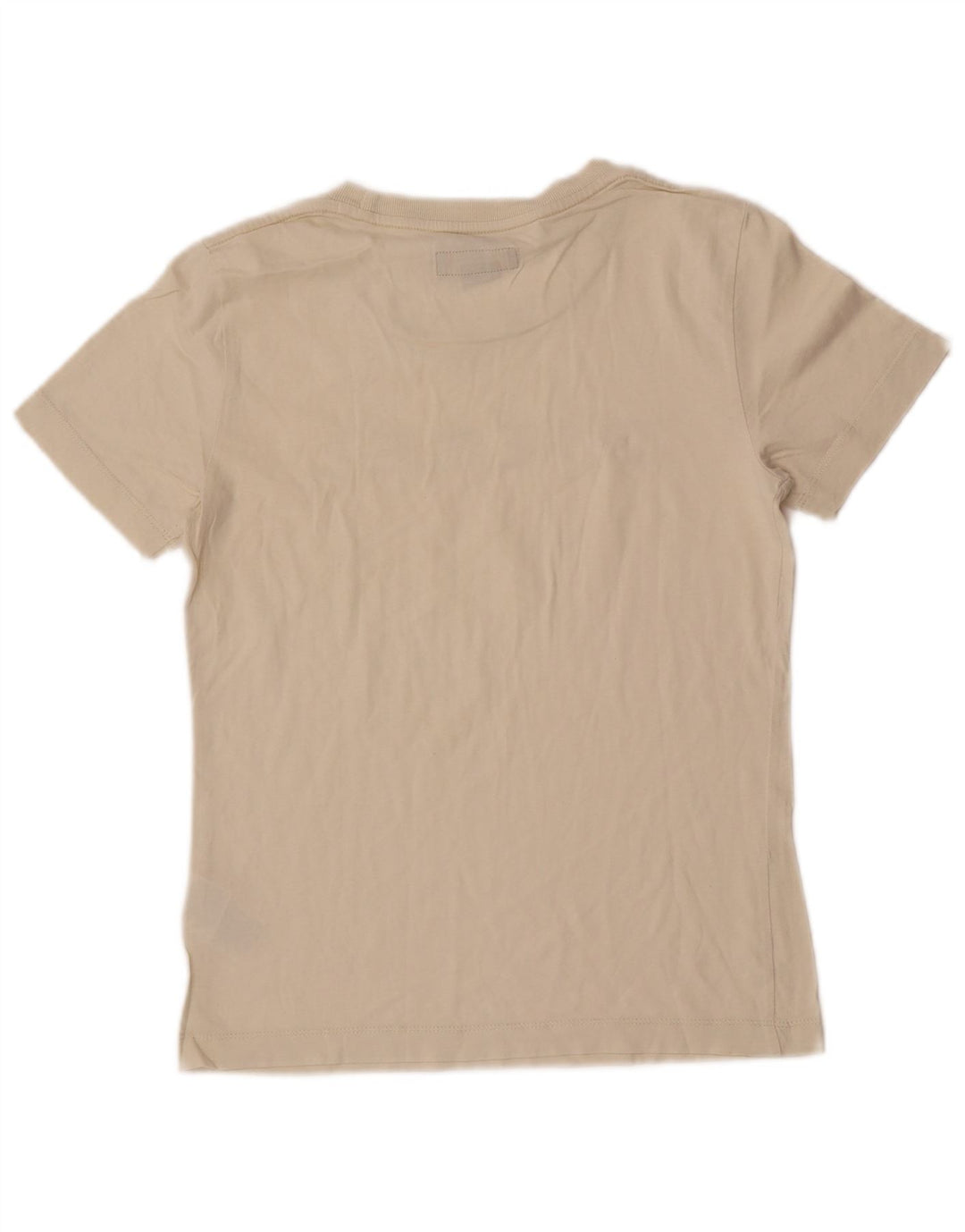 Diesel Dame Grafisk T-Shirt Top UK 12 Medium Off White Bomuld