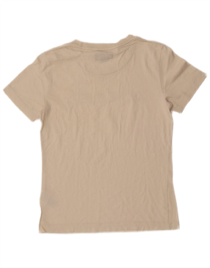 Diesel Dame Grafisk T-Shirt Top UK 12 Medium Off White Bomuld
