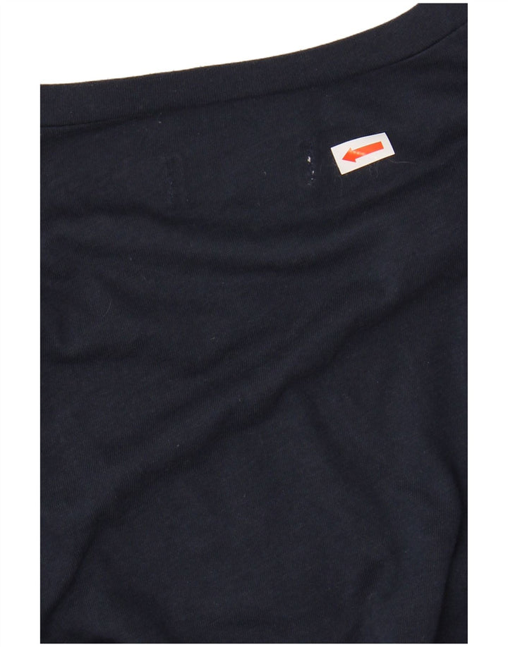 HOLLISTER Grafisk T-shirt top til kvinder UK 6 XS marineblå bomuld