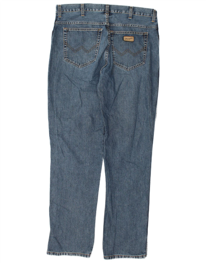 Wrangler Herre Texas Straight Jeans W38 L36 Blå Bomuld