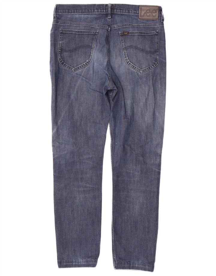 Lee Herre Rider Straight Jeans W34 L30 Blå Bomuld