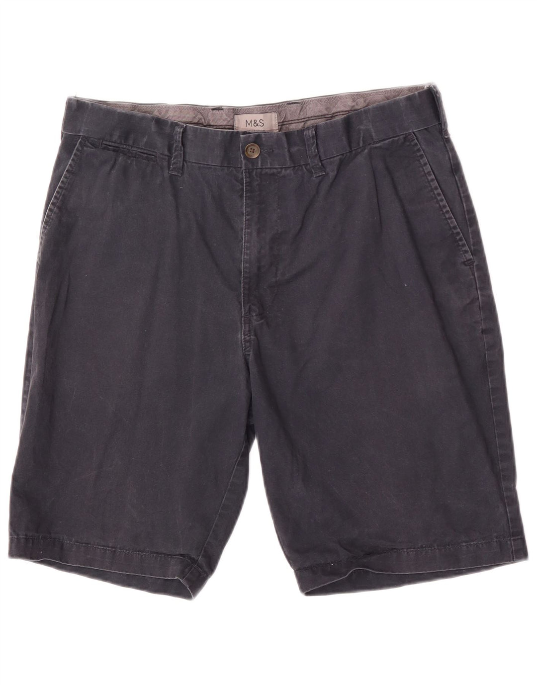 Marks & Spencer Herre Chino Shorts W34 Large Navy Blue Bomuld