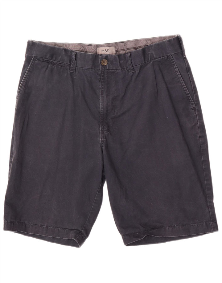Marks & Spencer Herre Chino Shorts W34 Large Navy Blue Bomuld