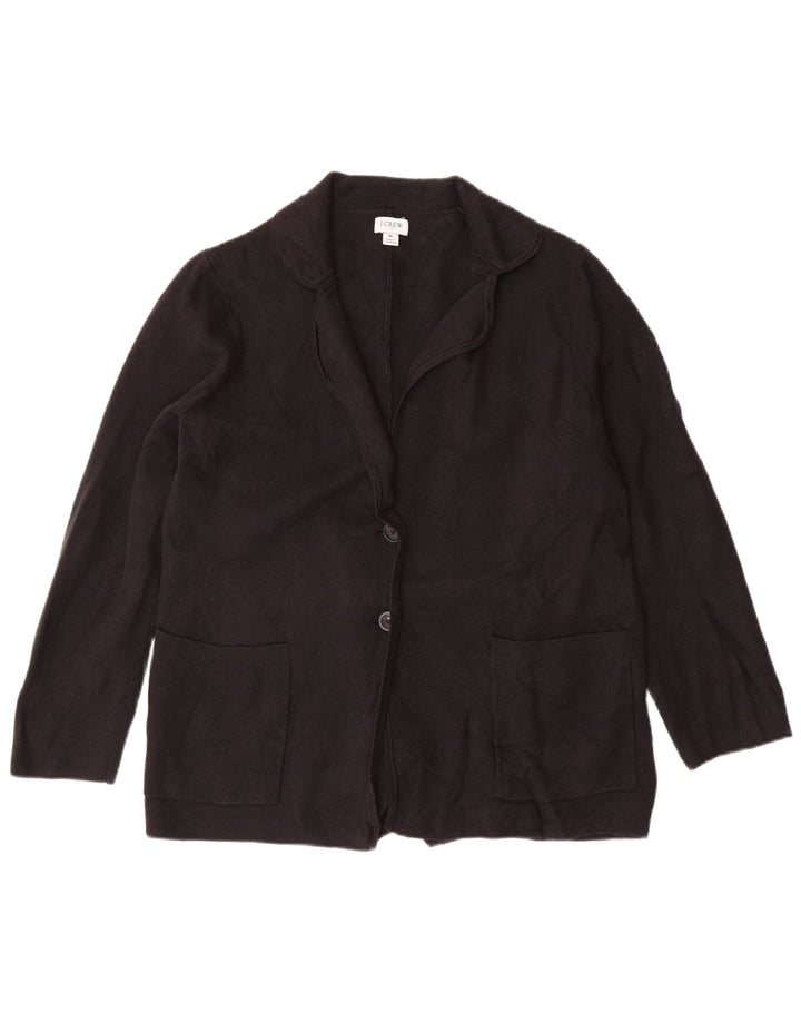 J. CREW Dame 2-knaps blazerjakke UK 14 Medium Sort Bomuld