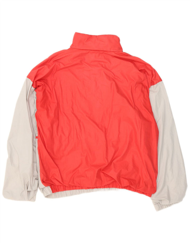 Vintage Herre Pullover Træningsdragt Top Jakke Stor Grå Colourblock Bomuld