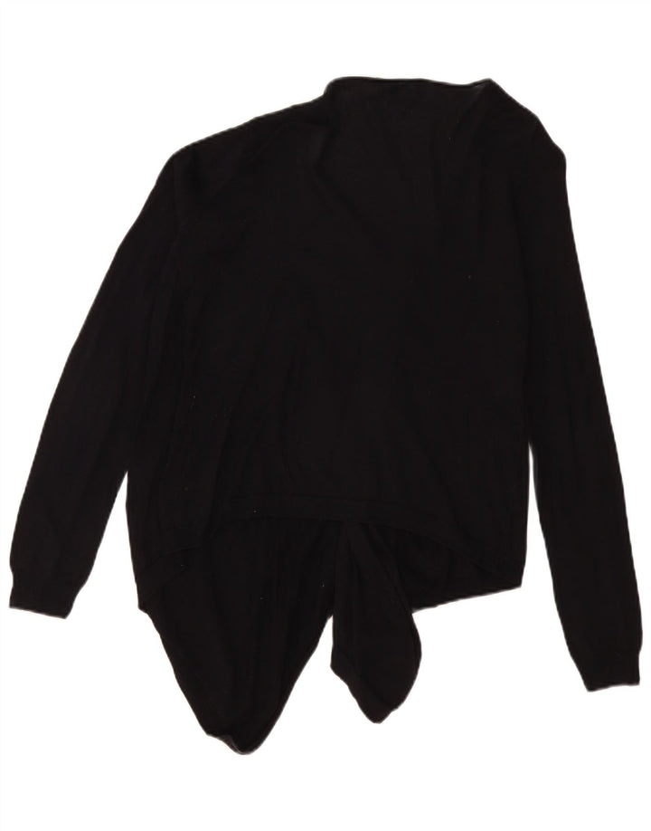 Massimo Dutti Womens Open Cardigan Sweater UK 10 Small Black Bomuld