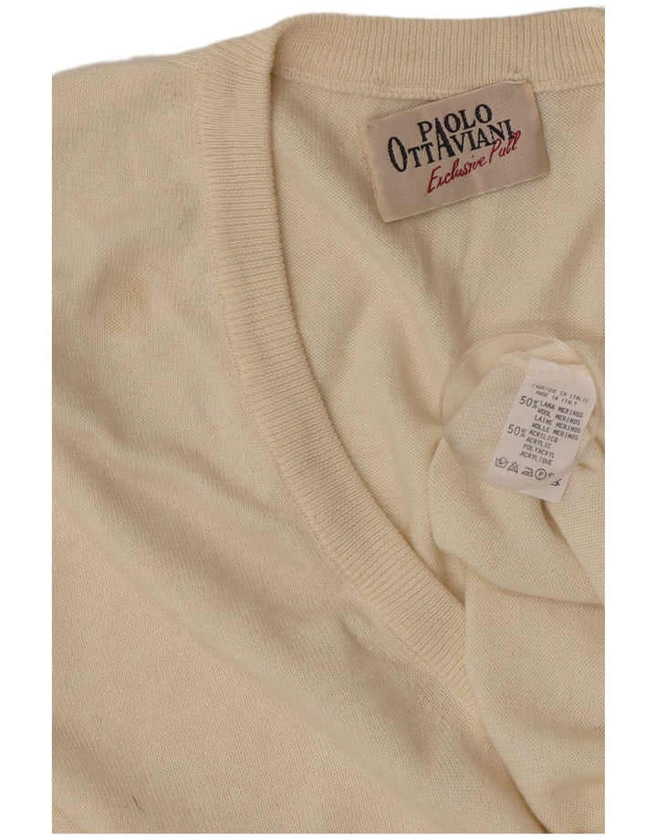 Paolo Ottaviani Herrevest Tank Top Medium Beige Merino Uld