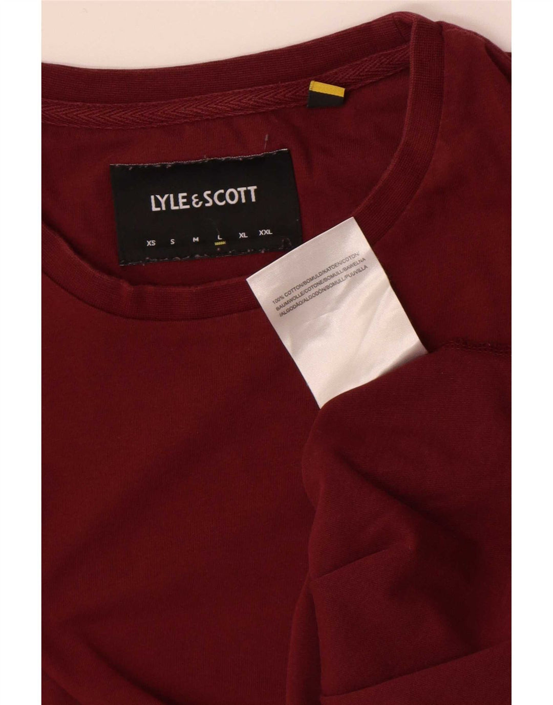 Lyle & Scott Herre T-Shirt Top Stor Bourgogne Bomuld